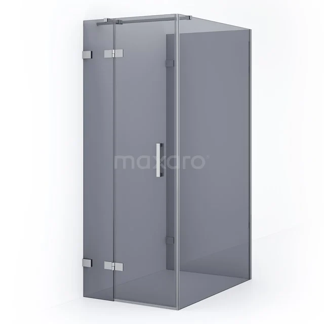 Diamond Douchecabine | 110x80 cm Chroom Rookglas Draaideur Halfvrijstaande rechthoek CDF21351108321C