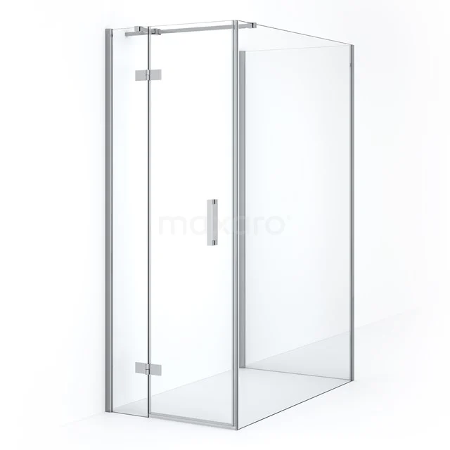 Diamond Shower enclosure | 140x80 cm Chrome Clear glass Pivot door Semi-detached rectangle CDF21351408310C