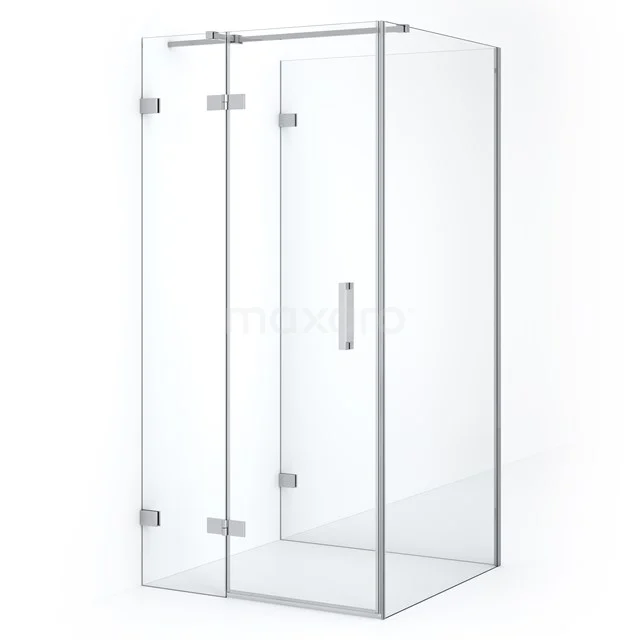 Diamond Shower enclosure | 90x90 cm Chrome Clear glass Pivot door Semi-detached square CDF21360909320C