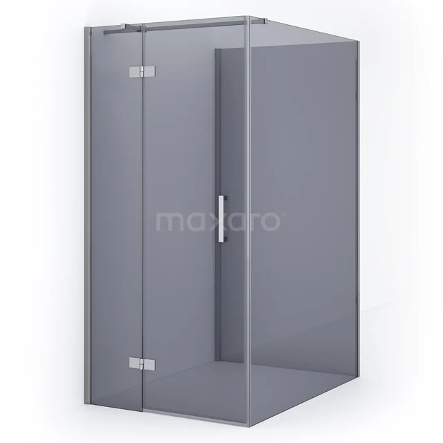 Diamond Shower enclosure | 140x100 cm Chrome Smoke glass Pivot door Semi-detached rectangle CDF21461410311C