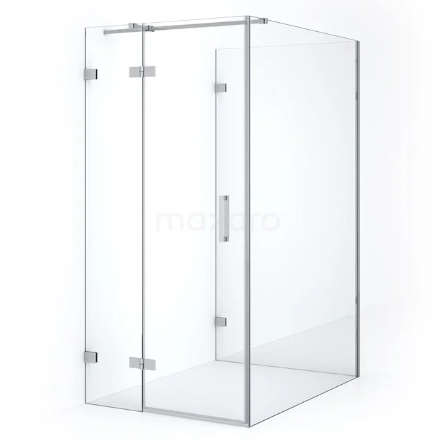 Diamond Shower enclosure | 140x100 cm Chrome Clear glass Pivot door Semi-detached rectangle CDF21461410320C