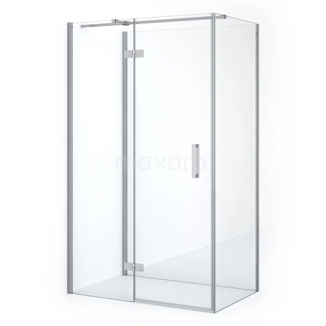 Diamond Shower enclosure | 120x80 cm Chrome Clear glass Pivot door Semi-detached rectangle CDF21660812310C