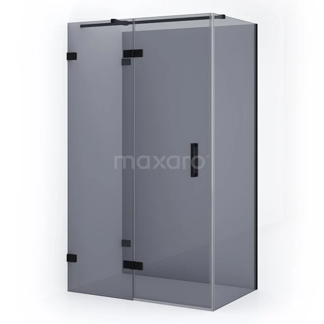 Diamond Shower enclosure | 110x80 cm Matte black Smoke glass Pivot door Semi-detached rectangle CDF21560811321MB