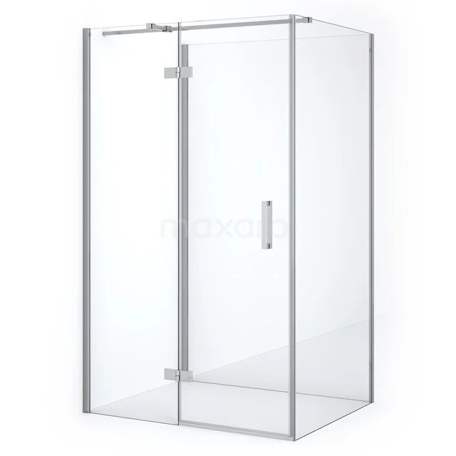 Glasene Ecke Duschkabine mit Schiebetür und Aluminium Profilen, ideal für ein modernes Badezimmer.
