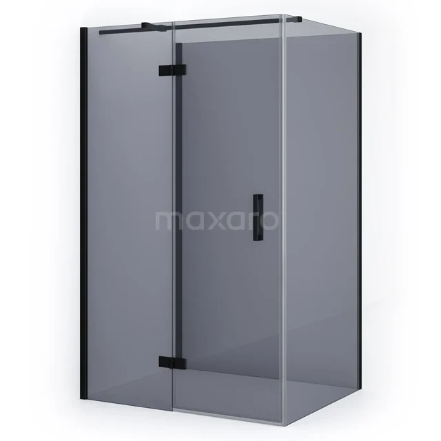 Diamond Shower enclosure | 120x110 cm Matte black Smoke glass Pivot door Semi-detached rectangle CDF21661112311MB
