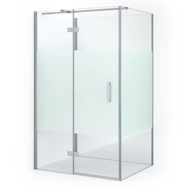 Diamond Shower enclosure | 110x90 cm Chrome Clear with matt strip Pivot door Semi-detached rectangle CDF21650911313C