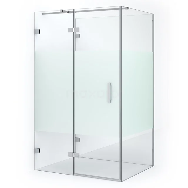 Diamond Shower enclosure | 120x100 cm Chrome Clear with matt strip Pivot door Semi-detached rectangle CDF21661012323C