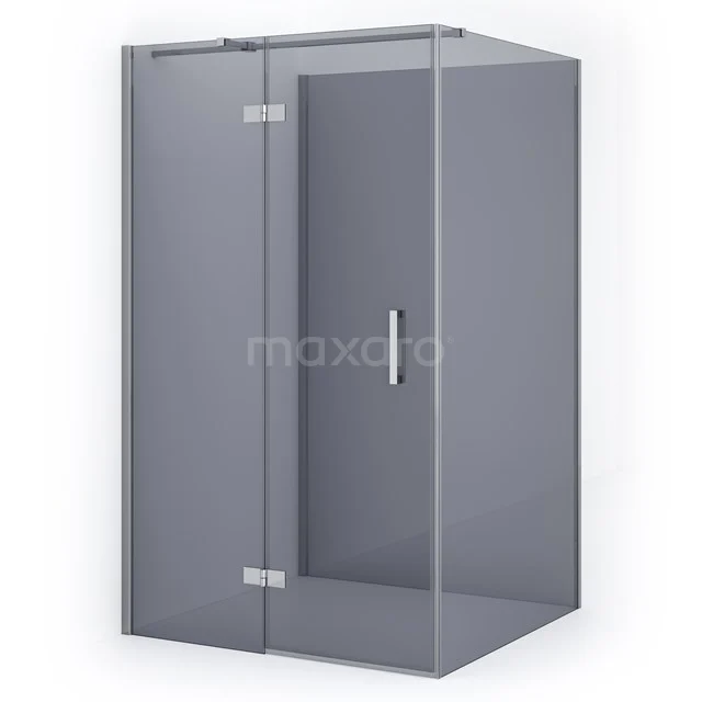 Diamond Shower cabin | 120x120 cm Chrome Smoke glass Pivot door Semi-detached square CDF21661212311C Glass shower enclosure with corner door, grey tinted glass, sleek design, ideal as a modern bathroom solution.