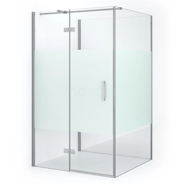 Diamond Shower enclosure | 120x110 cm Chrome Clear with matt strip Pivot door Semi-detached rectangle CDF21661112313C