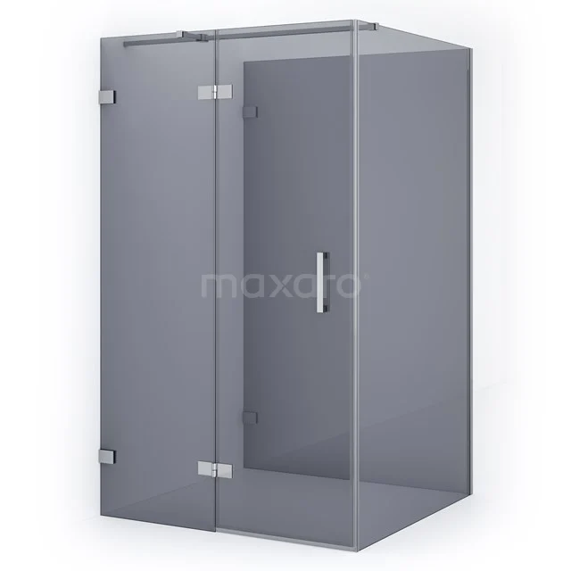 Diamond Shower enclosure | 120x110 cm Chrome Smoke glass Pivot door Semi-detached rectangle CDF21661112321C