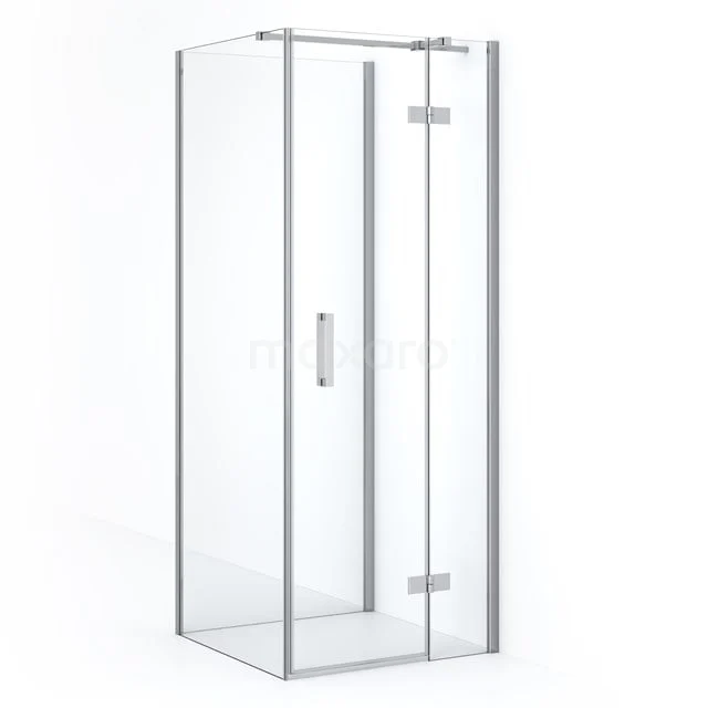 Glas Duschkabine mit silberfarbenem Rahmen und Drehtür, ideal für ein modernes Badezimmer.