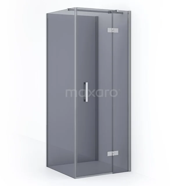 Diamond Shower enclosure | 80x80 cm Chrome Smoke glass Pivot door Semi-detached square CDF22350808311C