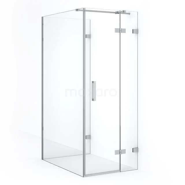 Diamond Shower enclosure | 90x80 cm Chrome Clear glass Pivot door Semi-detached rectangle CDF22350908320C