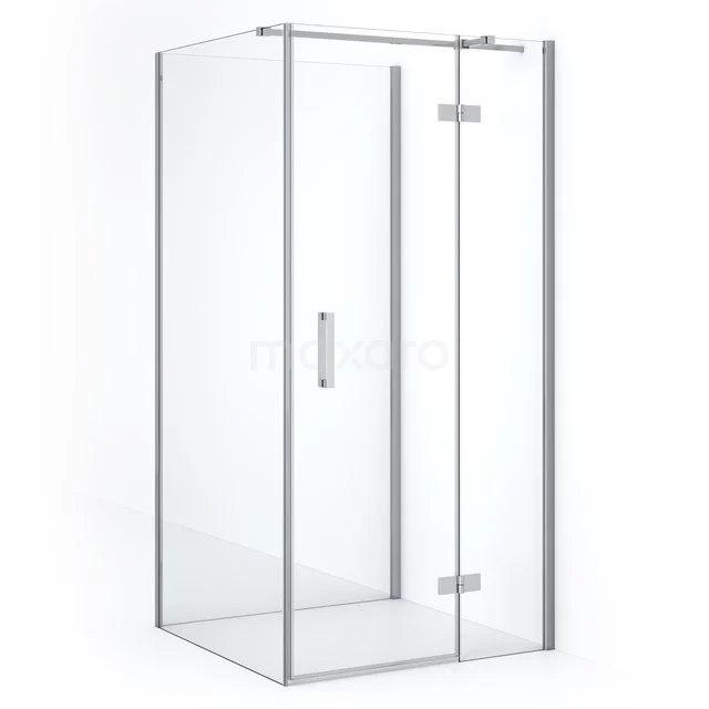 Diamond Duschkabine | 100x90 cm Chrom Drehtür Halbfreistehendes Rechteck CDF22460910310C Glas Duschkabine mit Eckeinstieg, Klarglas und Aluminium Profile, ideal für eine moderne Badezimmergestaltung.