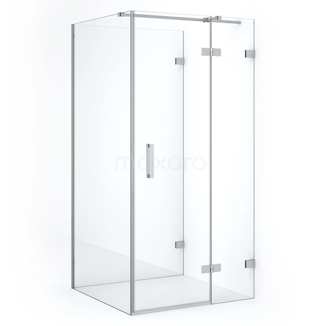 Diamond Shower cabin | 90x90 cm Chrome Clear glass Pivot door Semi-detached square CDF22450909320C Glass shower enclosure with aluminium profiles, modern design and clear transparent glass, ideal for any bathroom style.