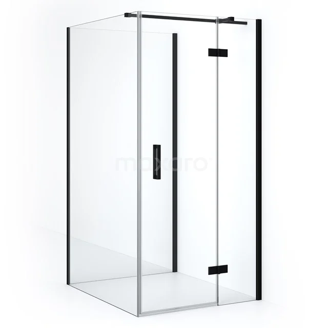Sleek glass shower enclosure with black edges, modern design range, ideal for a stylish bathroom upgrade.