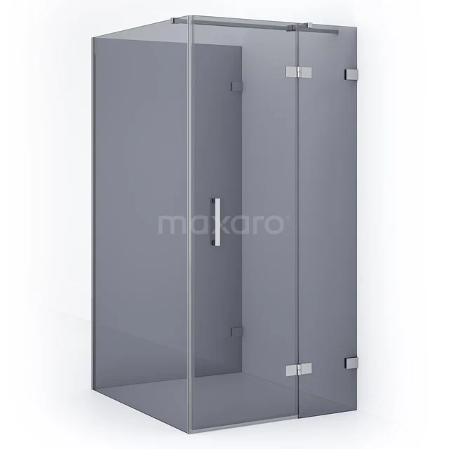 Diamond Shower enclosure | 120x100 cm Chrome Smoke glass Pivot door Semi-detached rectangle CDF22461210321C