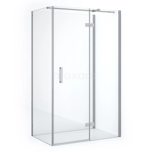 Modern shower enclosure with clear glass, aluminium profile and pivot door, ideal as a luxury addition to a stylish bathroom.