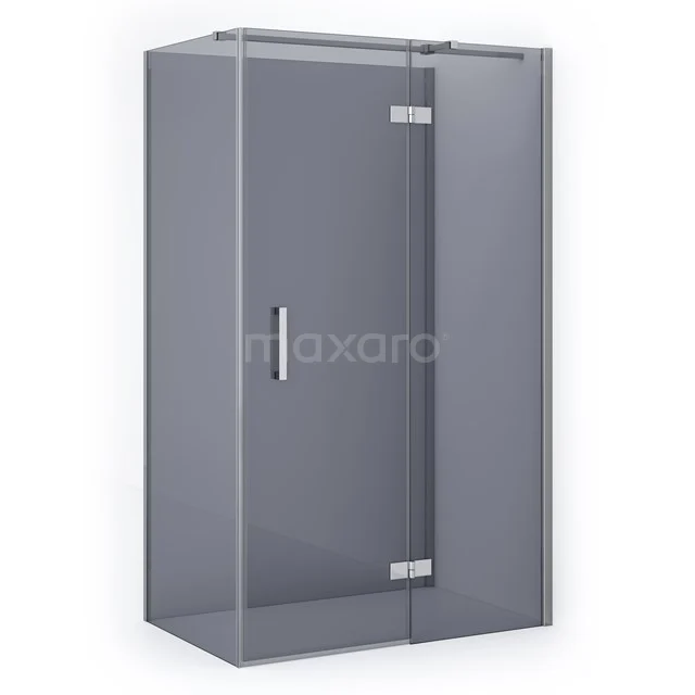 Glass corner shower cabin with metal hinges, transparent design and stylish Handle, ideal for modern bathrooms.