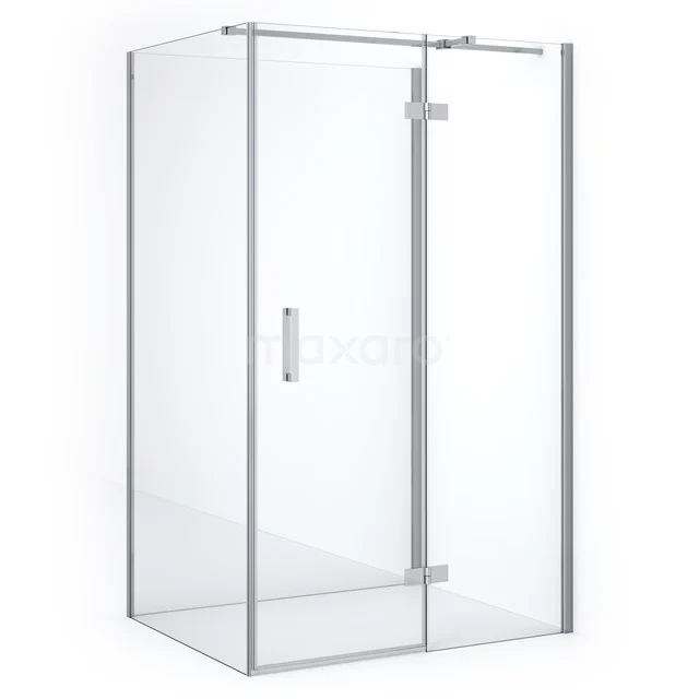 Duschkabine halb freistehend Diamond 120x90cm 8mm klares Sicherheitsglas Chrom CDF22451209310C Glasene Duschkabine mit Eckinstieg, silberfarbenem Rahmen und minimalistischem Design, ideal für ein modernes Badezimmer.