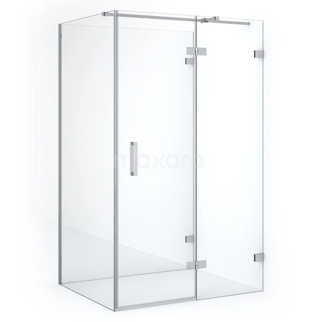 Duschkabine halb freistehend Diamond 110x100cm 8mm klares Sicherheitsglas Chrom CDF22651011320C Glas Duschkabine mit Tür, elegantes Design aus Klarglas und silberfarbener Ausführung, perfekt für ein modernes Badezimmer.
