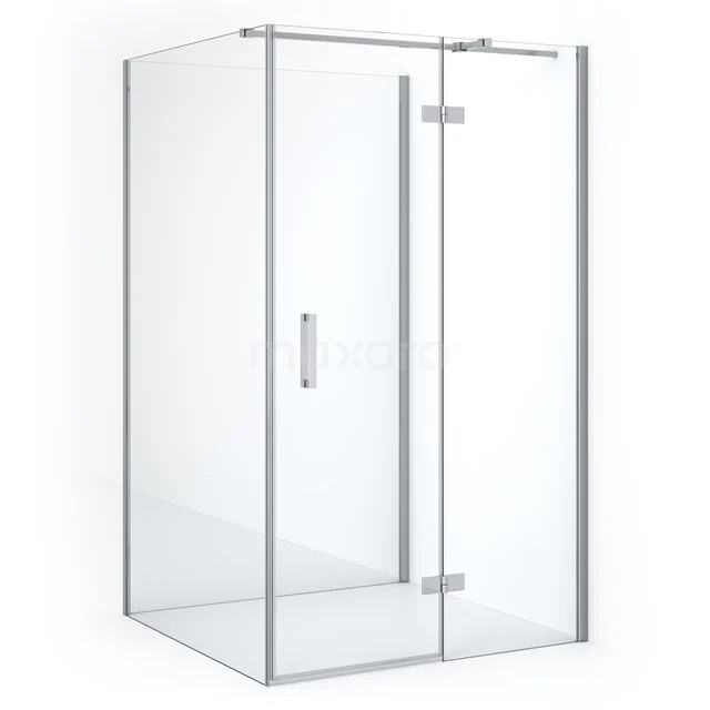 Diamond Duschkabine | 120x110 cm Chrom Drehtür Halbfreistehendes Rechteck CDF22651211310C Glas Duschkabine mit Aluminium Profilen, transparentes Design, geeignet für moderne Bäder.