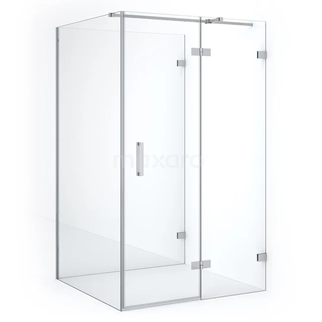 Diamond Shower enclosure | 130x120 cm Chrome Clear glass Pivot door Semi-detached rectangle CDF22661312320C