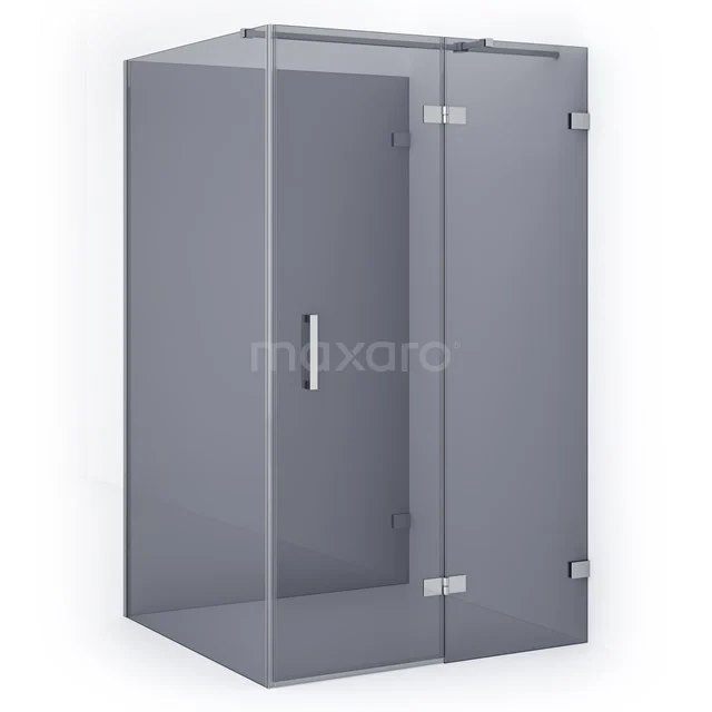 Shower enclosure with matte black profiles, rectangular design, ideal for a modern bathroom, including sleek door.