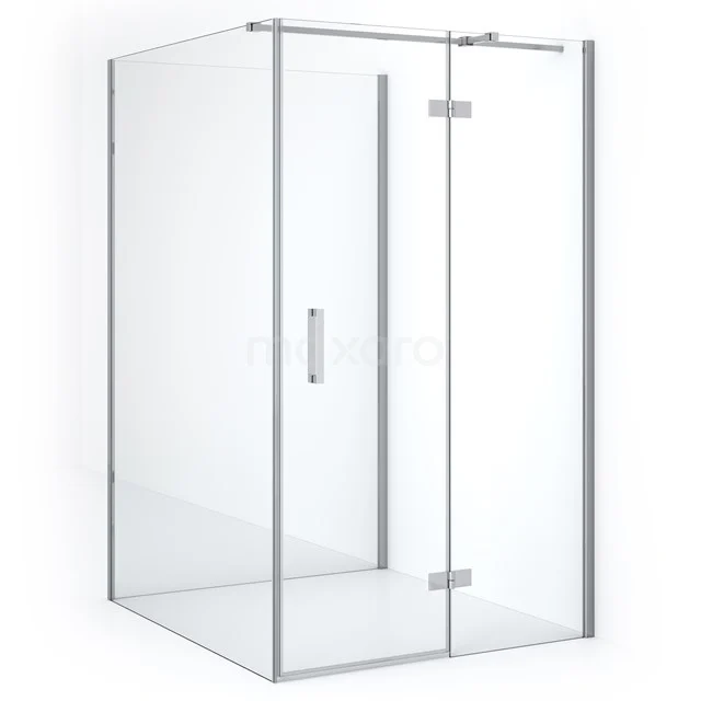 Diamond Shower enclosure | 140x120 cm Chrome Clear glass Pivot door Semi-detached rectangle CDF22661412310C