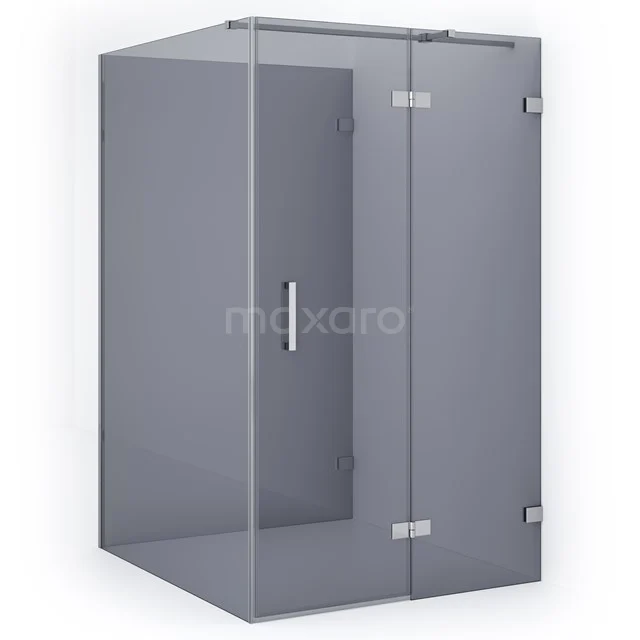 Diamond Shower enclosure | 140x120 cm Chrome Smoke glass Pivot door Semi-detached rectangle CDF22661412321C