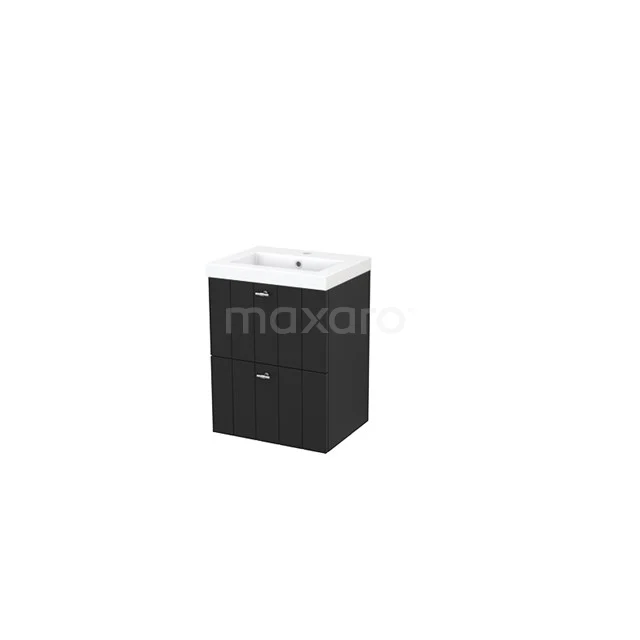 Black bathroom unit with white basin, compact design, ideal for small bathrooms, durable MDF and modern stylish design.