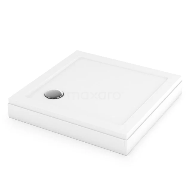 Hohe Duschwanne 80x80cm Quadratisch SMC Hochglanz Weiß DBSS0808-H Weiße quadratische Duschwanne aus Keramik mit Ablauf links, ideale Ergänzung für ein modernes und stilvolles Badezimmer.