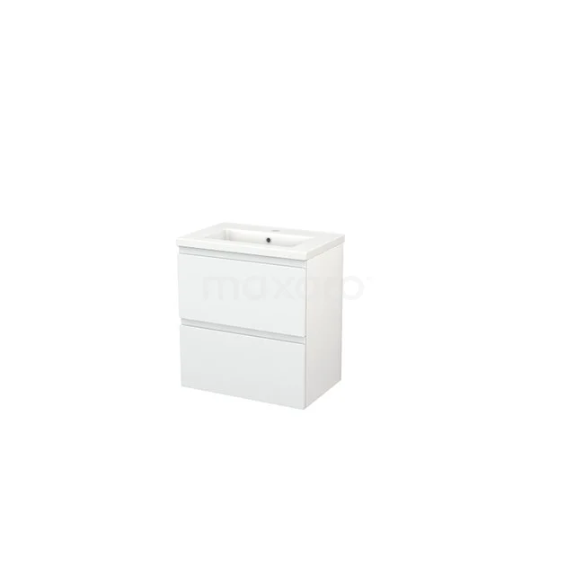 White Bathroom unit with two drawers, compact design, ideal for small bathrooms, part of the modern Easy series.