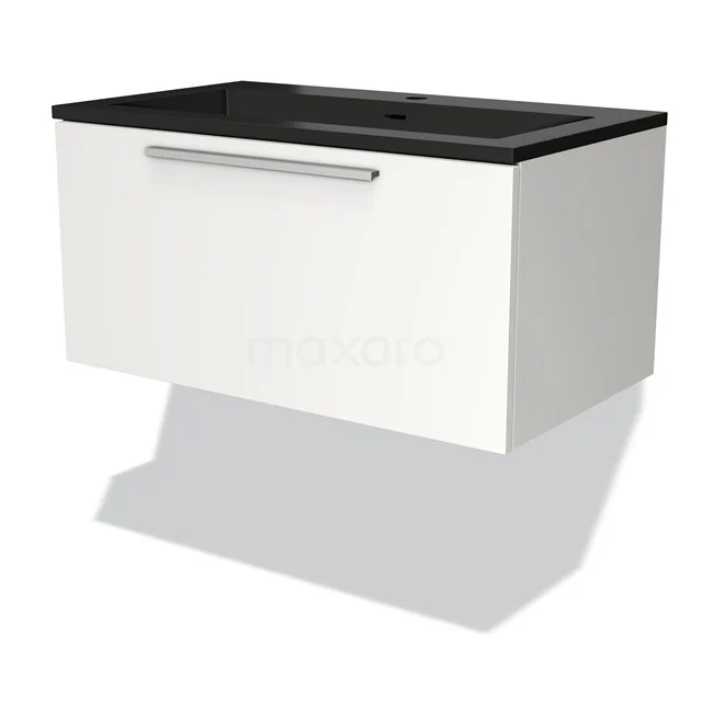 Modulo Vanity units with basin | 80 cm Matte white Flat front Quartz 1 drawer BMW11-03616