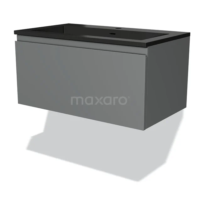 Modulo Vanity units with basin | 80 cm Mid grey Handle-less front Quartz 1 drawer BMW11-03633