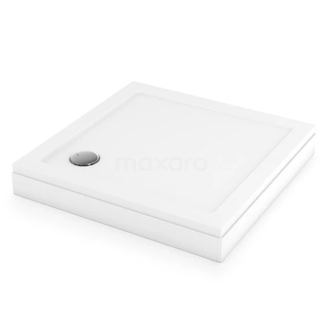 Hohe Duschwanne / Duschtasse 90x90cm Quadratisch SMC Hochglanz Weiß DBSS0909-H Weiße quadratische Duschwanne mit erhöhtem Rand, Abfluss links vorne, langlebiges Acryl; ideal für moderne Badezimmergestaltung.