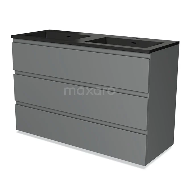 Modulo Vanity units with basin | 120 cm Mid grey Handle-less front Quartz 3 drawers BMW19-02275