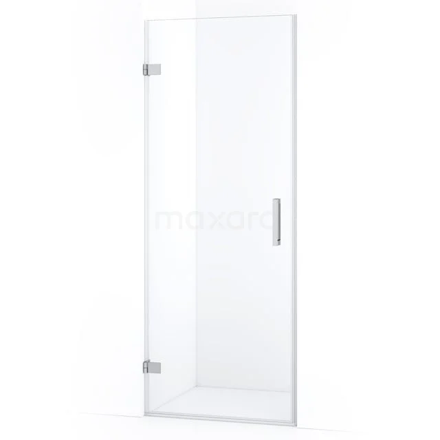 Glas Duschtür mit minimalistischem Design, Klarglas und chromfarbener Haltegriff, ideal für eine stilvolle Badezimmerinrichtung.