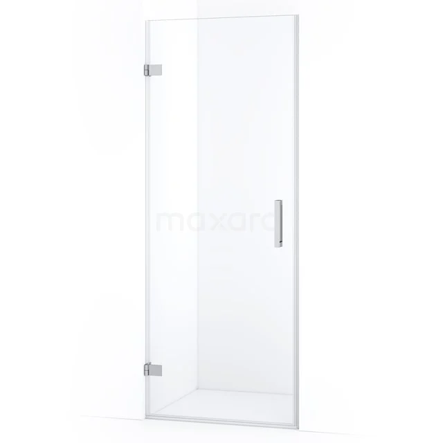 Glas Duschtür mit minimalistischem Design, Klarglas und chromfarbener Haltegriff, ideal für eine stilvolle Badezimmerinrichtung.