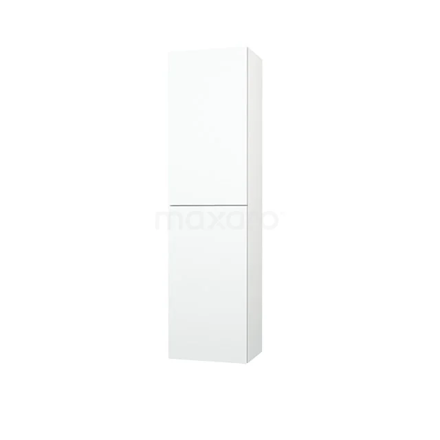 White high-gloss white bathroom cabinet with double doors, sleek design and plenty of storage space, perfect for modern bathrooms.