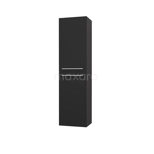 Bathroom cabinet Grande+ 150x40cm Carbon 2 Doors GPS-1001319 Black bathroom cabinet with slim metal handles, matte finish, suitable for storage in a modern bathroom.