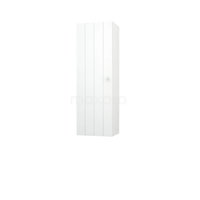 Bathroom cabinet | 120 cm High-gloss white Slat fronts 3 compartments MPS-0492319-1 White Bathroom cabinet, tall upright finish, clean design with vertical lines, ideal for extra storage space in the bathroom.