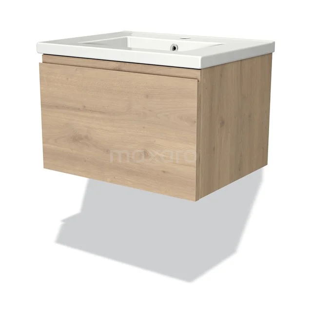 Wooden vanity units with basin, floating oak finish, modern design with clean lines.