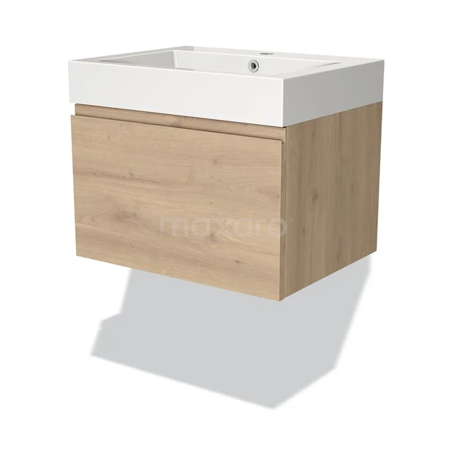 Wooden bathroom unit with white vanity unit with basin, sleek design, ideal for modern bathrooms.