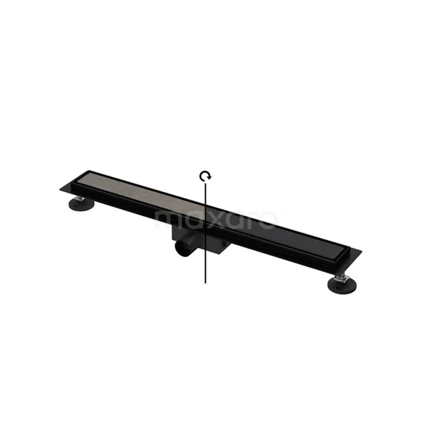 Shower drain with flange edge 70cm Tile and plate grid Black DFG02-0700MB