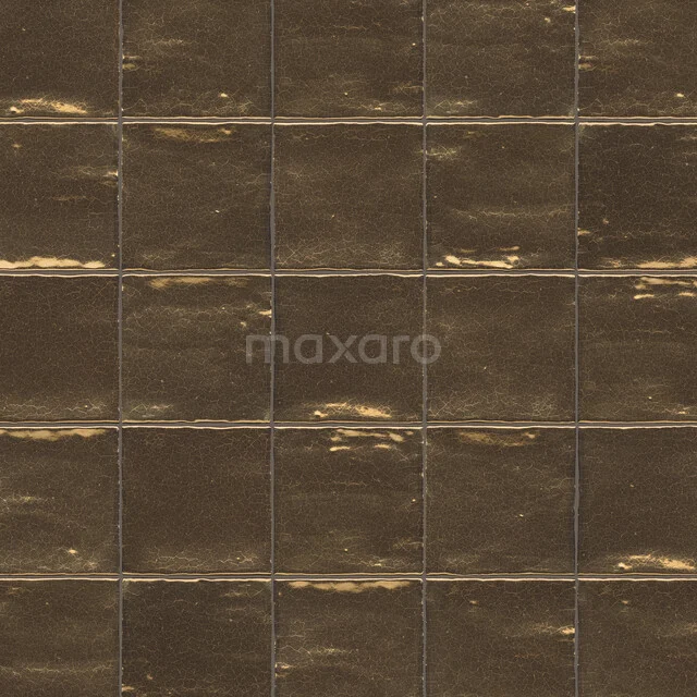 Wandfliese Aurea 13x13cm Gold Craquelé 401-080101 Braune keramische Badezimmerfliese mit glänzender Oberfläche und handgefertigtem Look, ideal für stilvolle Wanddekoration.