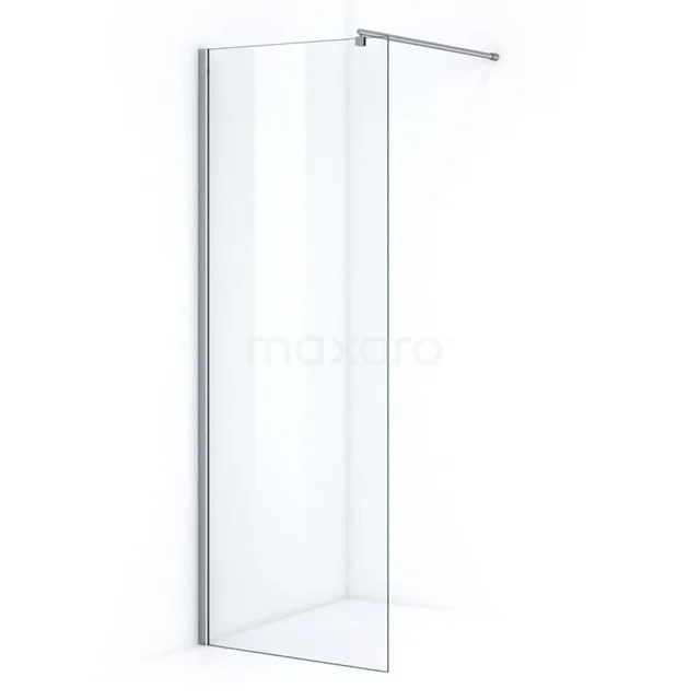 Transparente Glasduschwand mit Aluminiumprofil, modernes Design, ideal für eine minimalistische Badezimmergestaltung.