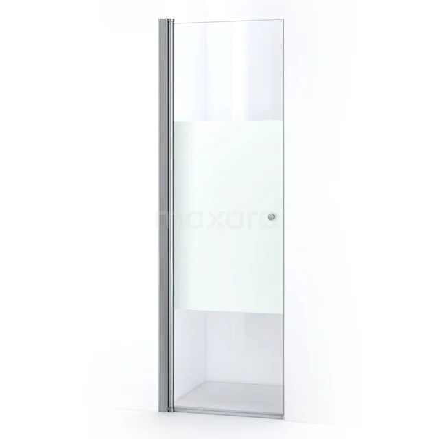 Zircon Comfort Duschtür | 65 cm Chrom Klar mit matter Streifen Pendeltür S0312-0700N Glasene Duschwand mit Matt Weiß Paneel, Aluminium Profil und schlankem Design, ideal für eine moderne Badezimmer Einrichtung.