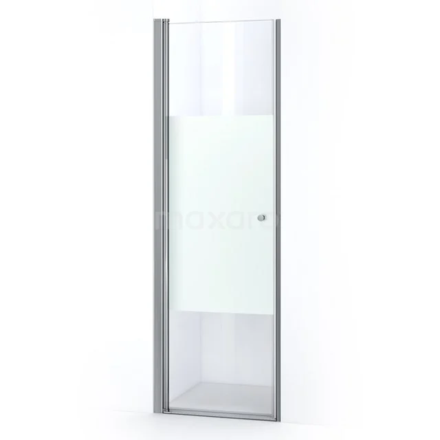 Duschtür Zircon Comfort 70cm aus klarem Sicherheitsglas mit mattem Streifen Chrom S0312-0769N Duschtür mit Mattglas und Aluminiumprofil, ideal für ein modernes Badezimmer.