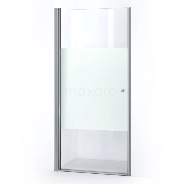 Zircon Comfort Shower door | 100 cm Chrome Clear with matt strip Pivot door S0312-1069N